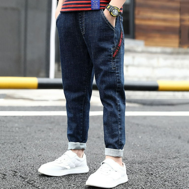 REGULAR-FIT, JOGGER-STYLE PANTS IN LIGHT BLUE STRETCH DENIM, BABY REGULAR-FIT, JOGGER-STYLE PANTS IN LIGHT BLUE STRETCH DENIM, BABY