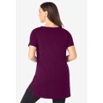 thumbnail image 2 of Roaman's Women's Plus Size Cotton Short Sleeve V-Neck Ultimate Tunic, 2 of 5
