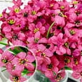 thumbnail image 6 of Zukuco 6 Bundles Artificial Violets Fake Flowers UV Resistant Silk Flowers Outside Shrubs Plants for Garden Porch Farmhouse Home Indoor Outdoor Wedding Décor(Rose Red), 6 of 7