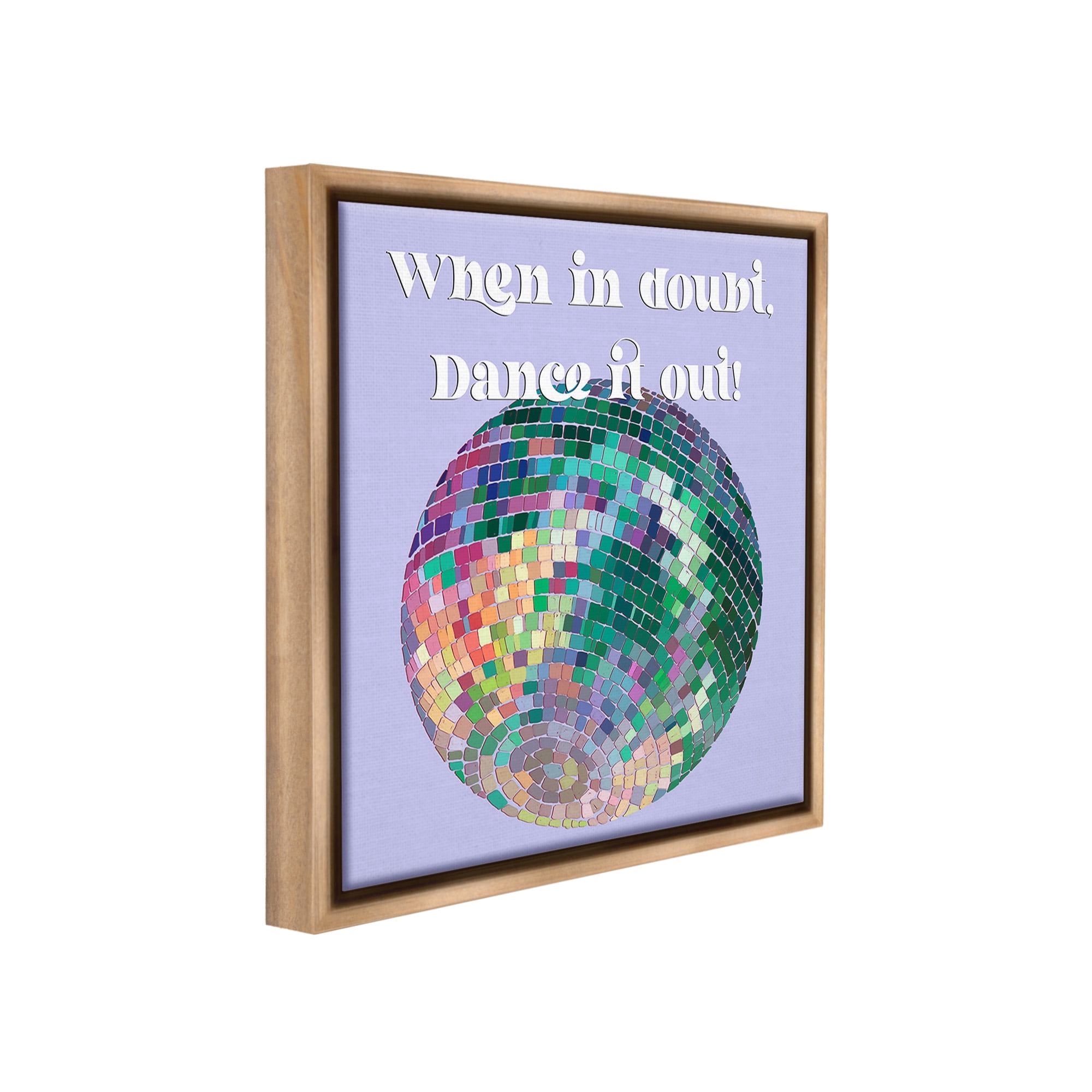 Stupell Industries Dance It Out Phrase Typography Painting Brown Floater Framed Canvas Art Print Wall Art, 25 x 25