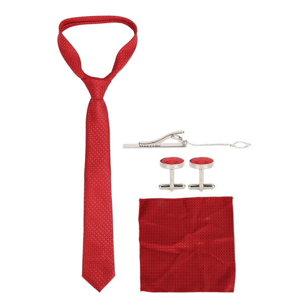 Conjunto de corbata para hombre Nikou con gemelos y clip 3 piezas con caja de regalo