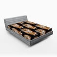 thumbnail image 2 of Ambesonne Wild Life Fitted Sheet, Exotic Jungle Tiger Boho, Queen Size, Charcoal Grey Amber, 2 of 5