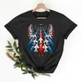 thumbnail image 2 of PXLKNZH Fun 4th of July Tops Women Independence Day Plus Size Short Sleeve Graphic Tees 2025 Summer V Neck Patriotic T-Shirts Vacation Sale,Black,S, 2 of 8