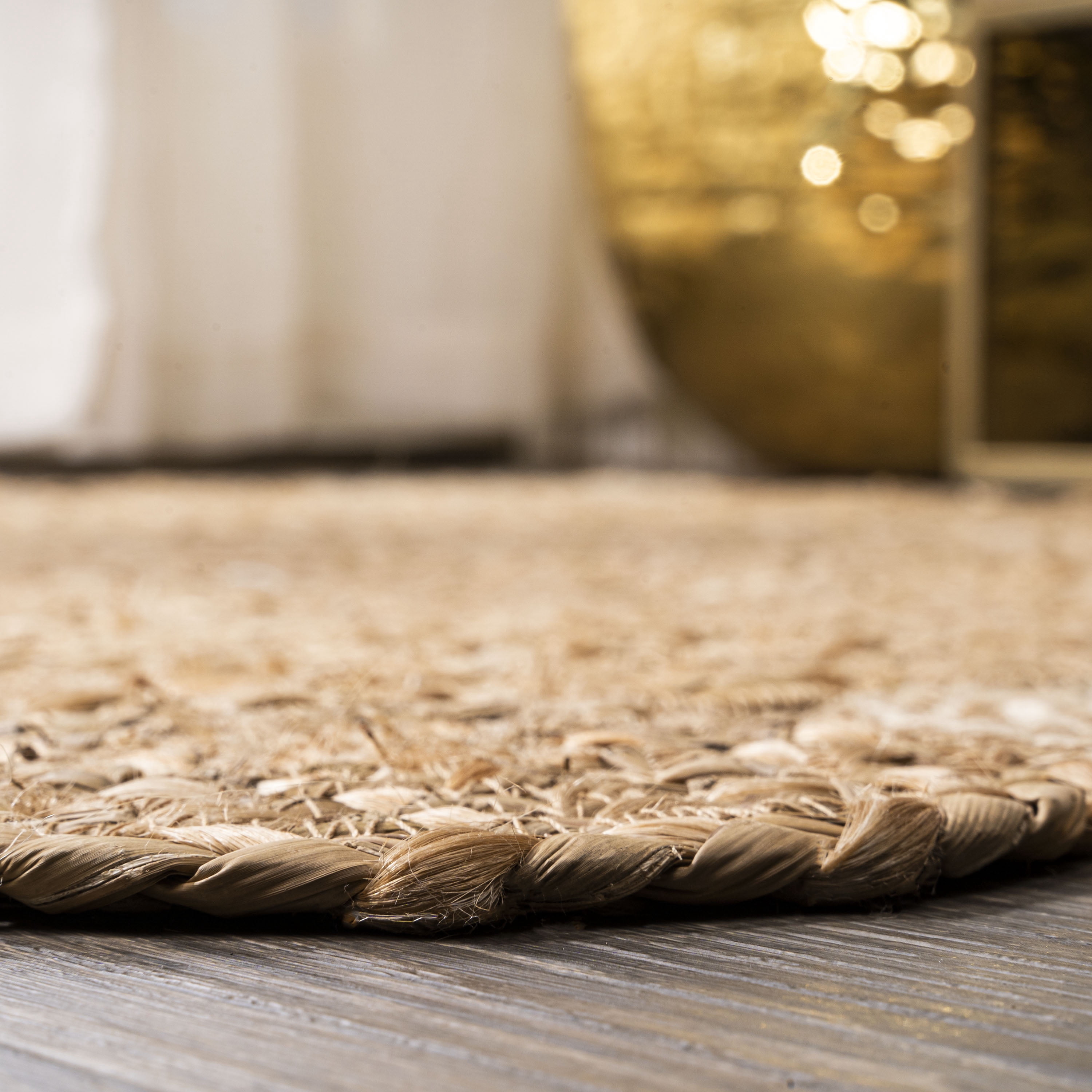 JONATHAN Y ANSA 6' Round Area Rug, Eden Jute Hippie Circle - Natural, RNF102A-6R