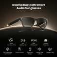 thumbnail image 4 of WeariQ Bluetooth Smart Glasses – Matte Black Audio Sunglasses – Black Polarized Lenses, Open-Ear Speaker, 10-Hour Playtime, Hands-Free Calls, Voice AssistantHands-Free Calls & Music, 4 of 12