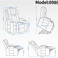 thumbnail image 6 of JERFIT Power Lift Recliner Chair with Massage and Heat, Single Motor Heavy Duty for Elderly, Grey Fabric, 6 of 10