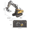 thumbnail image 3 of Fridja 1:20 Scale 11 Channel Alloy Remote Control Excavator with Realistic Sound Effects, 680° Rotation & LED Indicators, 2.4GHz RC Construction Vehicle Toy, 3 of 14