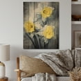 thumbnail image 2 of Designart "Nature s Impression of Daffodils in Yellow and Grey Tones I" Floral Print on Natural Pine Wood, 2 of 5