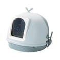 thumbnail image 4 of koolsoo Bacs à Litière pour Chat avec Capuchon Bacs à Litière pour Chat Accessoires pour Animaux avec Pelle Toilette pour Chat Fermée Couvercle Rabattable Toilette pour Chat Plateau à Litière pour Chat Gris, 4 of 9