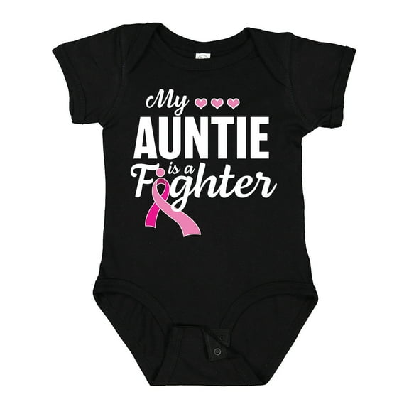 Inktastic Breast Cancer Awareness My Auntie is a Fighter Boys or Girls Baby Bodysuit
