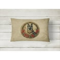 thumbnail image 4 of Carolines Treasures DAC2398PW1216 16 x 12 in. Unisex Norwegian Elkhound Christmas Flowers Polyester Fabric Throw Pillow, 4 of 4
