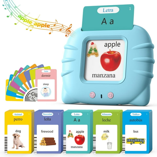 Tarjetas Flash Parlantes Bilingües En Español E Inglés Para 1-3 Juguetes De Terapia Del Habla De Bolsillo Con 512 Palabras Juguetes De Aprendizaje De Idiomas Montessori Juguetes Para Autismo Aprendiza