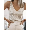 thumbnail image 4 of Women's Sequined V-Neck Tank Top Sleeveless Sparkle for Spring/Summer Ideal, 4 of 9