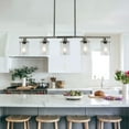 thumbnail image 5 of ACE-LIGHTS,Modern Industrial 5-Light Chandelier with Clear Glass Shades(Bulbs Not Included),Hanging Ceiling Light Fixture for Living Room,Dining Room,Kitchen Island(Brushed Nickel), 5 of 10