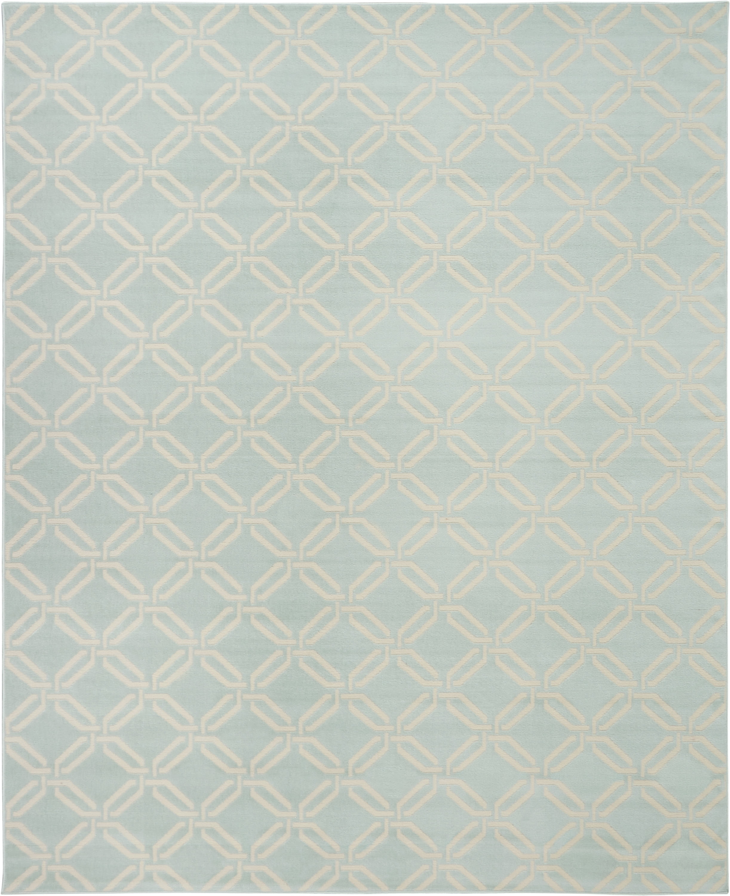 Nourison Bliss Transitional Trellis Green 7'10" x 9'10" Area Rug, (8' x 10')