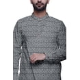 thumbnail image 3 of Atasi Kurta Pyjama de Designer pour Hommes Ensemble Kurta Angrakha Imprimé Vêtements d'Été, 3 of 3