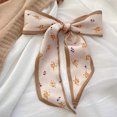 thumbnail image 5 of UJNDER Summer French Floral Print Silk-like Headband for Hair Wrap Scarf Bow Tie Soft Boho Style Head Tie Accessory Headbands for Women,01_Beige,One Size, 5 of 5