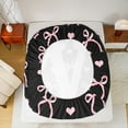 thumbnail image 5 of Feelyou Initial V Letter Twin Sheet Sets, Kawaii Ribbon Bow Twin Fitted Sheet, Love Heart Flat Sheet, Ultra Soft Bedroom Decorative, 3pcs, 5 of 7