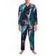 thumbnail image 3 of Fotbe Colorful Plant Wolf Pijama de Hombre con Estampado de Manga Larga, Conjunto de 2 Piezas, Ropa de Dormir Suave y Cómoda con Bolsillos-X-Large, 3 of 7