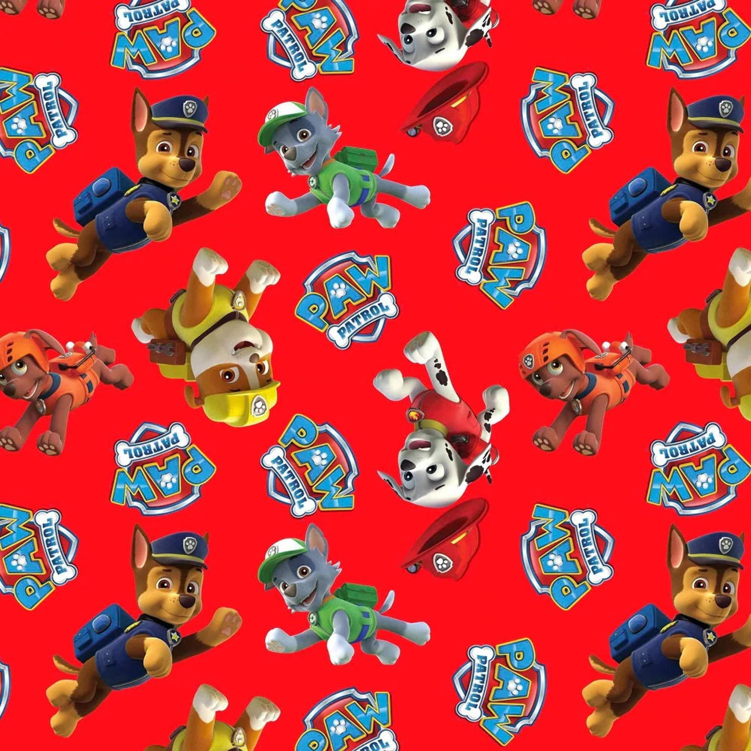 FAST Shipping Paw Patrol Chase 12 & 14 yards FQ 100% Cotton Marshall and Rubble Fabric sold by the YARD