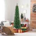 thumbnail image 4 of Costway 6 FT Pencil Christmas Tree with 392 Memory Wire Branch Tips 140 LED Lights for Home, 4 of 10