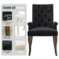 thumbnail image 6 of PAPROOS Upholstered Dining Chair, Chenille Fabric Tufted Dining Room Chair with Curved Solid Wood Legs, Modern Accent Dining Chair with Arm, Armchair for Kitchen, Living Room, Black, 6 of 11