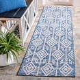 thumbnail image 2 of SAFAVIEH Courtyard Beckah Geometric Indoor/Outdoor Runner Rug, Navy/Grey, 2'3" x 8', 2 of 7