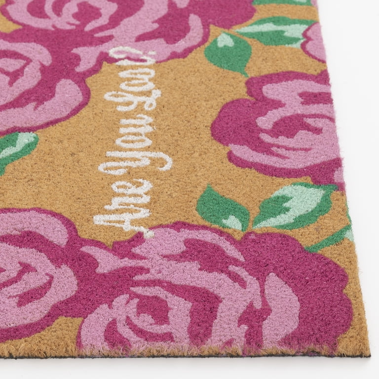 Mainstays Pink Floral Outdoor Doormat, 18" x 30" photo 7