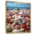thumbnail image 2 of Designart "Shells in the Beach Coastal Treasures II" Animals Floater Framed Canvas Wall Art, 2 of 7