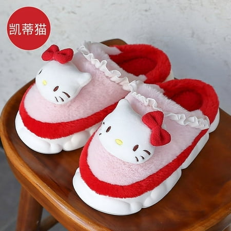 

Sanrio Hellokitty Mymelody Cinnamoroll Purin Cute Cotton Slippers Home Indoor Thick Bottom Warm Plush Cartoon Cotton Slippers