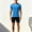 Blue, variant on SGFCWSX Mens Soccer Set 2 Piece Striped V Neck Quick Dry Short Sleeve Shirt and Shorts Football Training Athletic Outfit Blue Size L