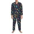 thumbnail image 3 of Balery Shells and Seaweed Pijama para Hombre de Dos Piezas con Manga Larga, Conjunto de Dormir y Descanso Suave con Bolsillos-Large, 3 of 7