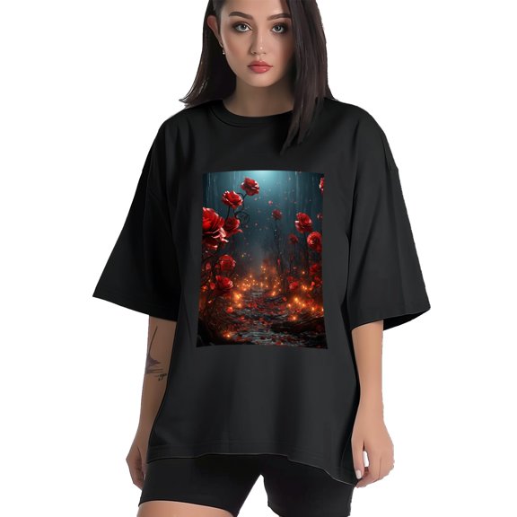 Plus Size Shirt for Women Black Tops for Women Short Sleeves Shirt for Women Valentine's Day (48) T Shirt Crewneck Shirt for Women XS