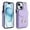 light purple, variant on For iPhone 13 Case Premium PU Leather Accordion Folding Wallet &Card Holder With RFID Shielding Material Phone Case With Adjustable Ring Holder And Detachable Crossbody & Wrist Strap,black