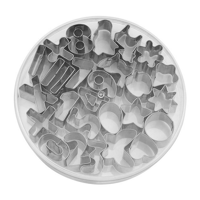 Yuarrent Molde para galletas de 26 piezas, arcilla para hornear de acero inoxidable, cerámica antiadherente, molde con forma de galleta para Herramientas y accesorios para hornear Tipo 1