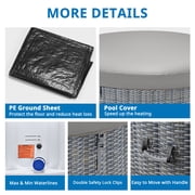 82 Inflatable Hot Tub, Segmart 5 to 7 Person Outdoor Hot Tub, Round Portable Home Spa with 130 Soothing AirJets, Lockable Cover, and Storage Bag, Built-in Heater Pump, Max. 104°F