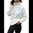 thumbnail image 2 of Suéter de Larga y Cuello Alto para Mujer, Estilo Informal, Holgado, de Punto Grueso, para Otoño e Invierno. M, 2 of 10