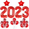 thumbnail image 5 of Números de globos rojos gigantes 2023 - 40 pulgadas - Globos de graduación 2023 rojos, decoraciones para fiesta de graduación 2023 - Globos de graduación rojos., 5 of 5