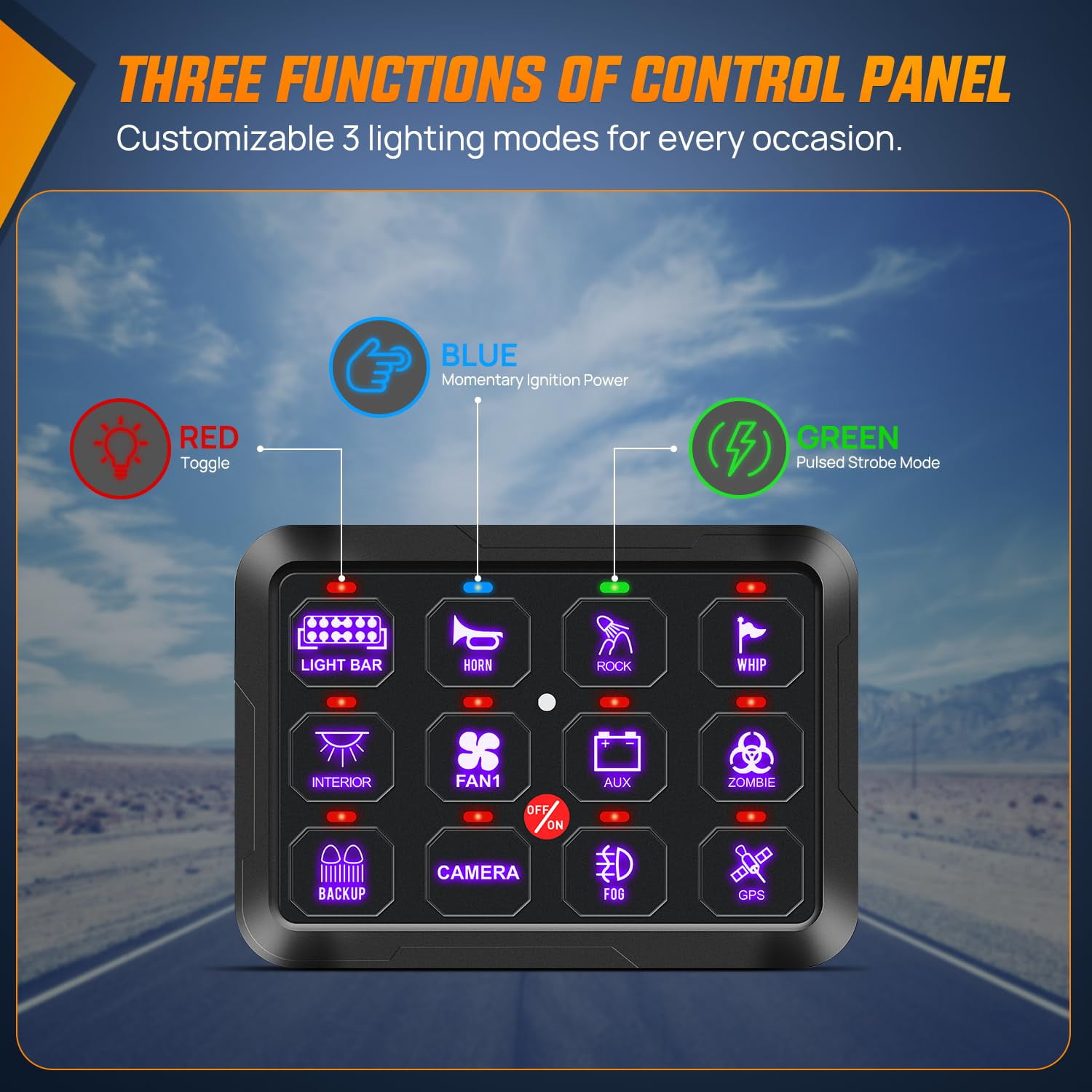 Nilight 12 Gang Switch Panel 12V 24V Universal Circuit Control Relay System with RGB Backlight Fuse Relay Wiring Harness Automatic Dimmable ON Off LED Switch Pod for Car Pickup Truck Camper SUV