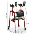 thumbnail image 4 of Goplus Folding Auxiliary Walker Rollator W/Brakes Flip-Up Seat Bag Multifunction, 4 of 11