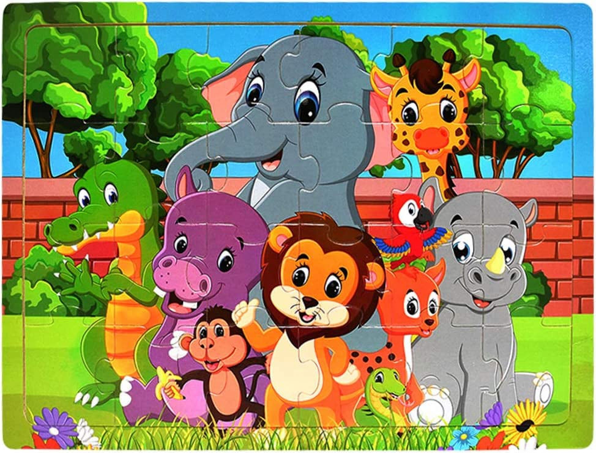 Wooden Puzzles for Kids Ages 2-5 - 24 Piece Puzzle for Toddlers Preschool Kids Jigsaw Puzzles - 4 Pack Vibrant Children Theme Learning Educational Puzzle Set for Kids 2 3 4 5 Year Old - image 2 of 7