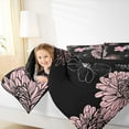 thumbnail image 4 of jejeloiu Abstract Sketch Floral Full Size Comforter Sets,Vintage Flower Blossom Bedding Comforter Set,Pink Black Bedding Sets For Girls Kids,Luxury Bedroom Decor Reversible,3pcs, 4 of 8