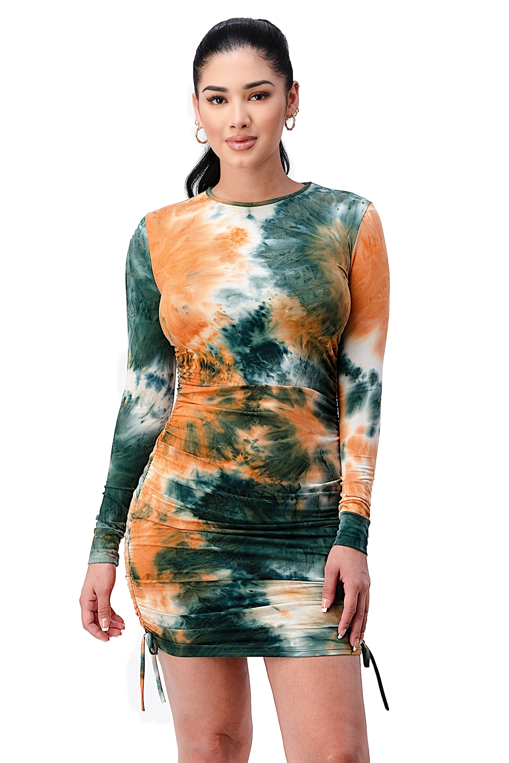 Women's Tie Dye Sexy Bodycon Dress Long 