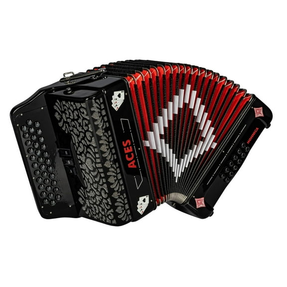 Hohner ACES II 34-Button Accordion with 3 Registers, Black, EAD