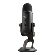 Blue Yeti USB Microphone (Blackout) Bundle with FocusPro Audio Headphones and Pop Filter (3 Items)