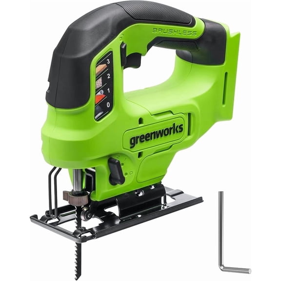Greenworks 24V Brushless Cordless 1" Jig Saw (3,000 SPM / 4 Settings/Bevel 0°-45°/ LED Light), Battery and Charger Sold Separately