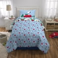 thumbnail image 3 of Peanuts Snoopy Holiday Kids 6 Piece Reversible Comforter, Pillowcase, Sheet Set, and Backpack, Full, 3 of 8