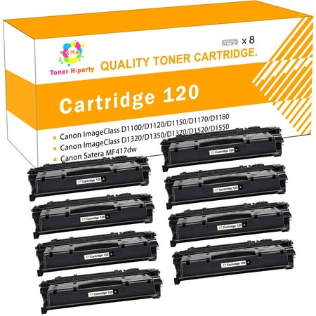 Toner H-Party 8-Pack Compatible Toner Cartridge for Canon 120 CRG-120 imageCLASS D1120 D1550 D1150 D1320 D1350 D1520 D1100 D1370 D1180 D1170 8x Black