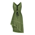 thumbnail image 5 of aohooy Cowgirl Dresses for Women Gothic Vintage Solid Midi Dress Casual Sleeveless Ruffled Sundress Western Outfit 2025 Army Green,S, 5 of 8