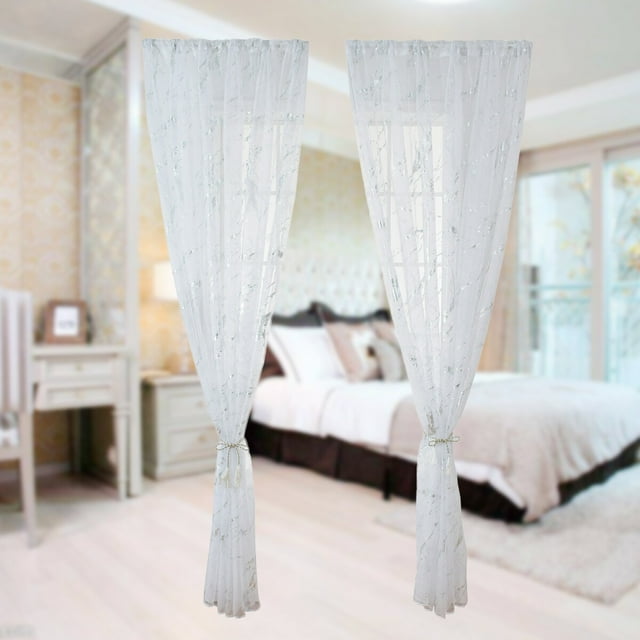 TEHAUX 1 Pc Voile Curtain Polyester Light Filtering Minimalist Homeowners Bathroom Windows